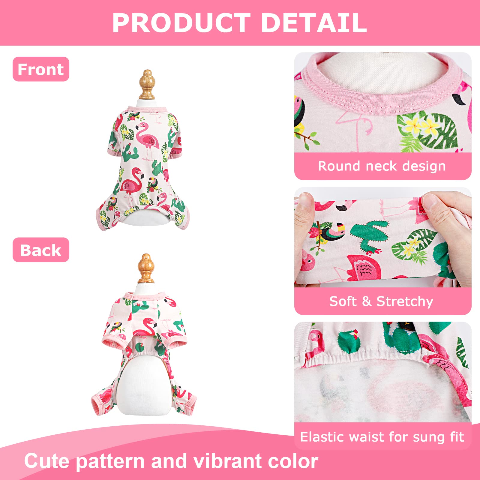 Dog Pajamas Pjs Summer Dog Clothes for Small Dogs Girl - Boy - Medium Size Dogs, Soft Stretchy Puppy Clothes Fall Doggie Onesies